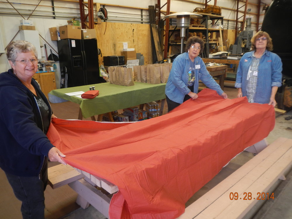 Patty Hanscome, Mary Jane Smith and Linda Deuker prep the lunch room.JPG