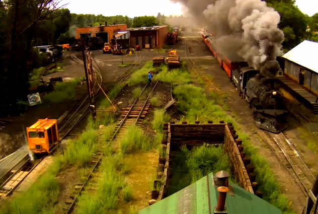 489 smokes it up as it pulls train 216 out of Chama 7.18.15.jpg