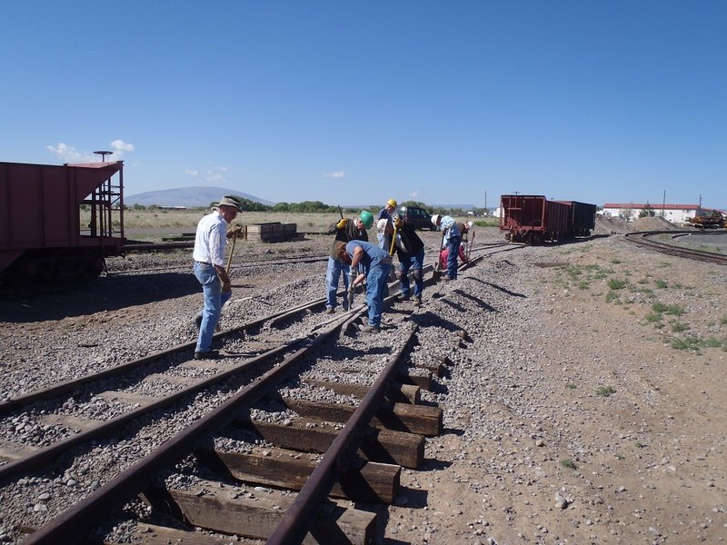 Storage Track Crew Tamps Ballast Added by Railroad.jpg