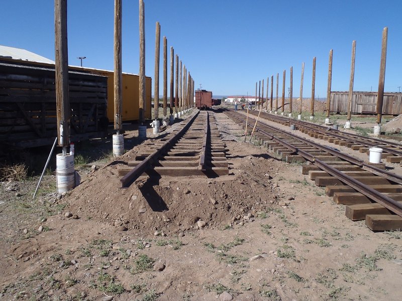 Ballast and dirt was placed under rail into Car Shelter to make it level.jpg