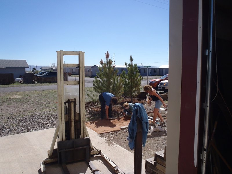 Mary Jane Marshall, Naomi Sublett and Maggie McMullen work on Pine Walkway.jpg