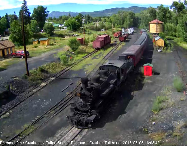 Train 215 arrives in Chama behing 484 8.6.15.jpg