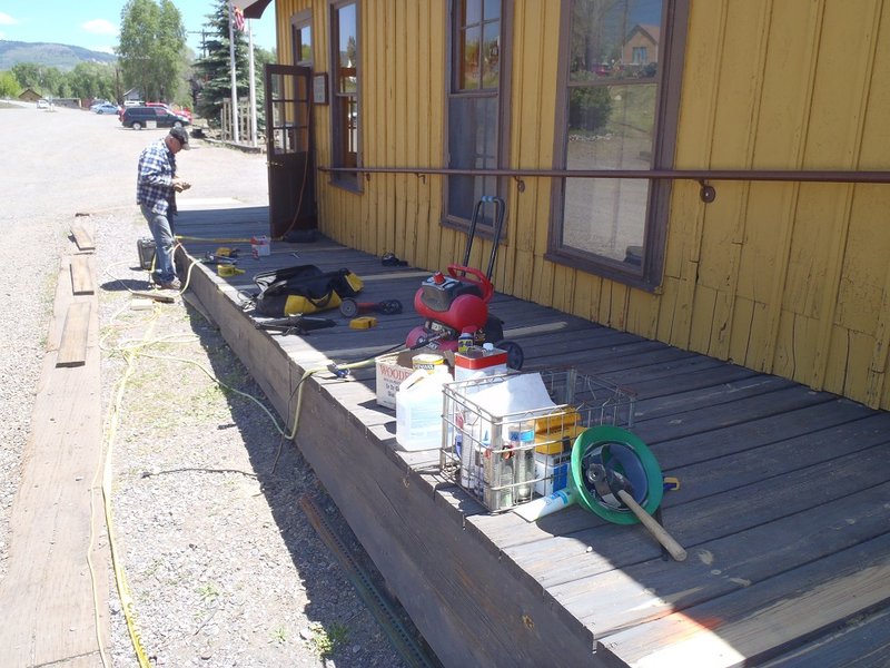 Team Leader Frank Smucker finishing up deck repair at Chama Depot.jpg