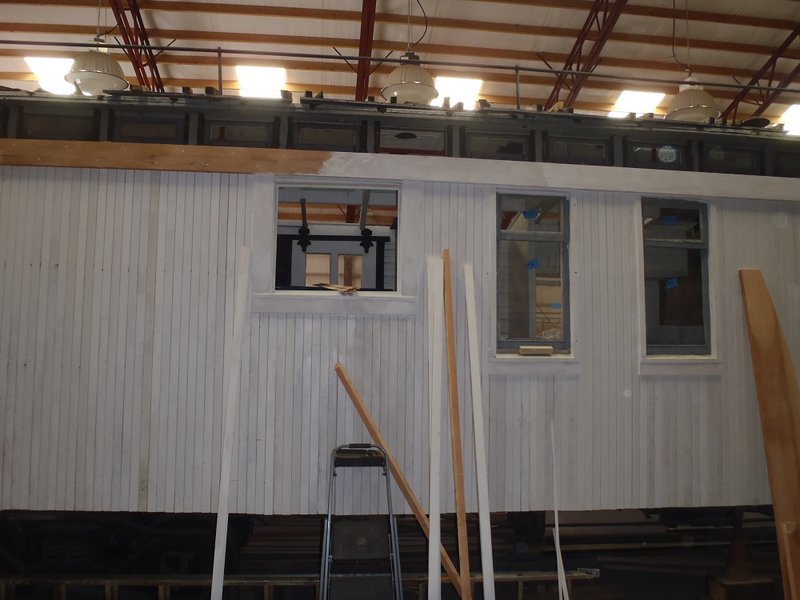Exterior siding and molding on Cook Car 053 nearly complete!.jpg