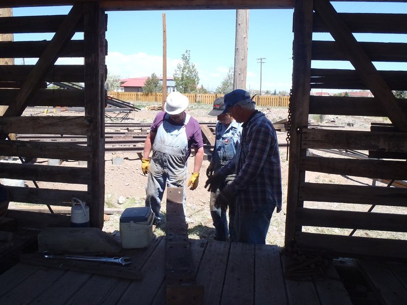 Stock car restoration crew prepares for work session.jpg