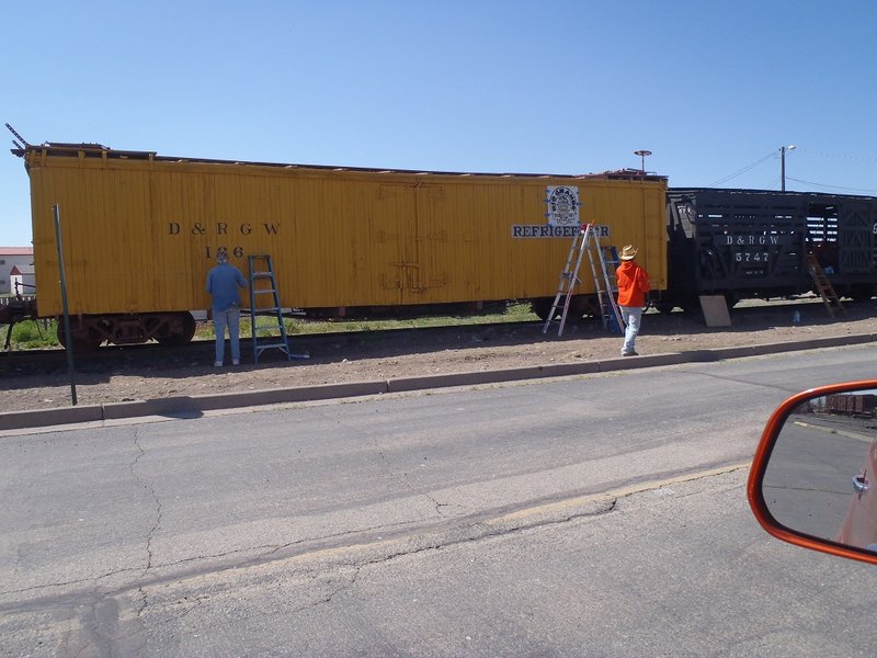 Display train lettering team makes progress with good weather conditions.jpg