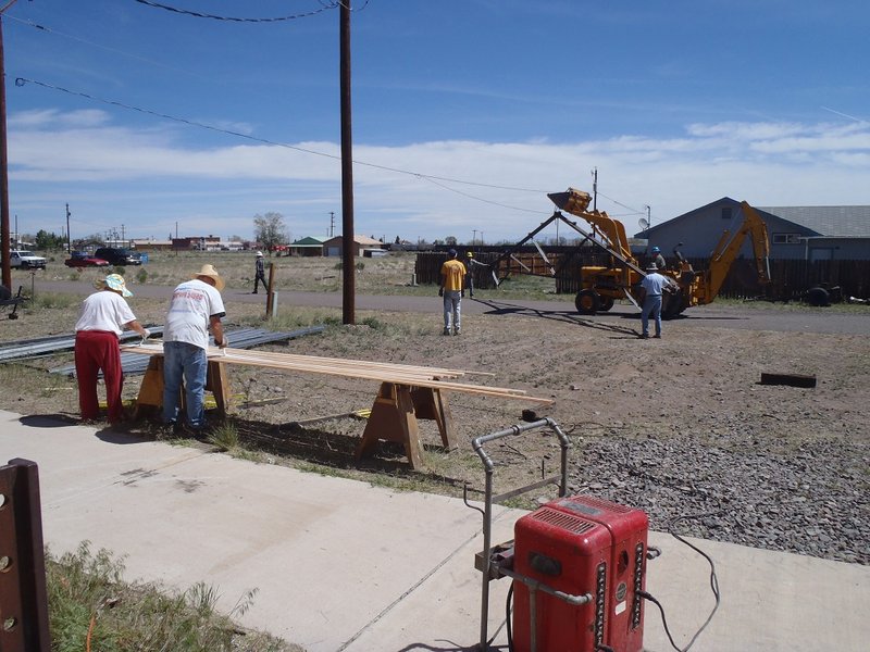 Busy work session last day - painting Cook Car 053 wood strips and moving steel truss to Car Shelter area.jpg