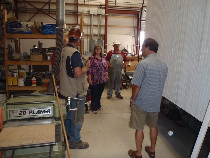 Friends' Board Chairman briefs Katharina Root, Friends' bookkeeper, and Patrick Wilkins, Friends' Treasurer and Board Member.jpg