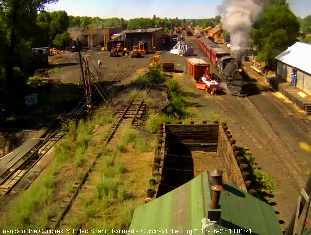 6.23.16 487 gets train 216 moving out of Chama on a sunny day.jpg