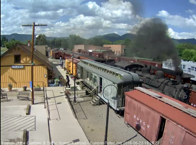 6.23.16 484 passes the depot and we can see the progress the Friends are making stripping the RPO.jpg