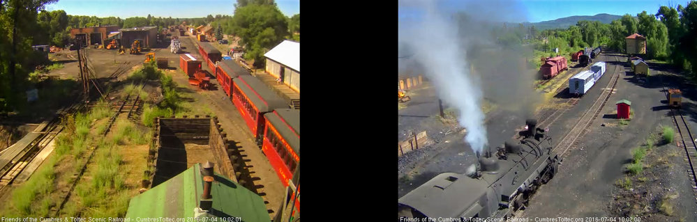 7.4.16 484's engineer signals the running brake test as it passes the coaling tower.jpg