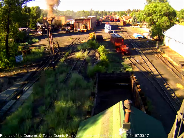 7.14.16 The locomotive in front of the west stall is building up steam.jpg